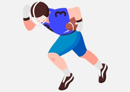 american football guy plaing in the nfl isometric picture