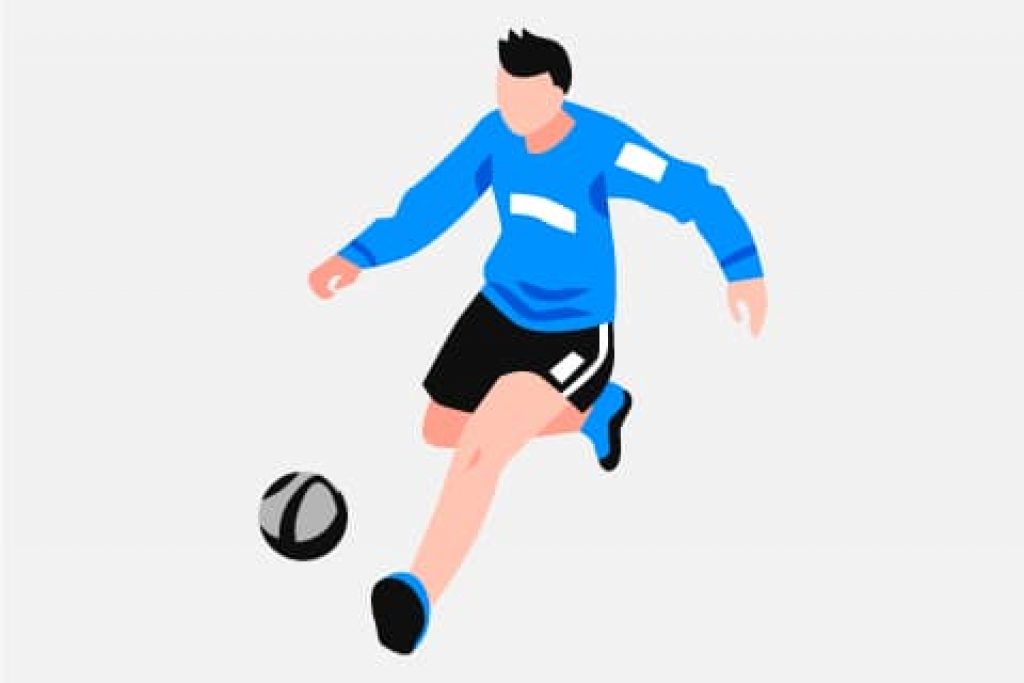 soccer guy playing isometric picture